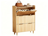 () 3-Drawer Shoe Cabinet with Top Grille Panel MDF Door Panels with 79411782