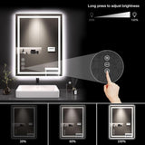32x24 Inch IP54 Waterproof Bathroom Vanity Mirror - Anti-Fog LED, Front/Backlit, Touch Control, High W3377P309970