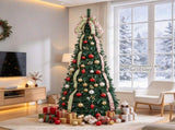6ft Collapsible Pop Up Christmas Tree Artificial PVC Xmas Tree with Satin Ribbons & Bow Unlit 22632042