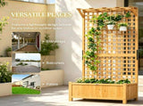 Yellow 2-Pack Wood Trellis Planter Raised Garden Bed for Climbing Vines, Backyard Privacy Screen 19332625