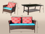 Four-Piece Sofa Set Table With Sofa Chair PE Rattan Outdoor Furniture HY4-001 Box *1 With Sapphire W3152P269436