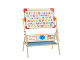 Double-Sided Kids Art Easel, 360&deg Rotating Easel with Magnetic Whiteboard, Chalkboard and Storage 98179748