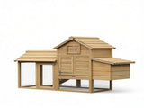 59" Backyard Wooden Chicken Cage Outdoor Poultry Habitat with 2 Doors, Nesting Box & Detachable 49901563