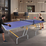 ZUN 8ft Mid-Size Table Tennis Table Foldable & Portable Ping Pong Table Set for Indoor & Outdoor Games 05742076