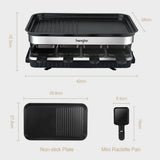 Raclette Grill 8 People Grill Plate Non-stick Coated, Raclette with 8 Mini Raclette Pans, Infinitely W1676105949