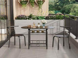 3-Piece Small Dining set, Table and Chair Set for 2 ,for Living Room, Dining Room, Kitchen, Black 33875299