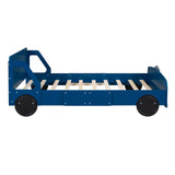 Full Size Car-Shaped Platform Bed with Wheels,Blue WF311753AAC