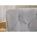 ZUN Set of 2 Flannelette Upholstered Dining Side Chair in Silver and Light Gray B016P156209