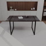 59" MDF black wooden table and modern chair 4-piece set, medieval wooden kitchen 07770226