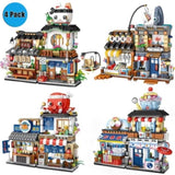 ZUN 4 PACK Brick Building Set for Kids, 2969 PCS Building Blocks Kit Japanese Street Building Toy Set 84974986