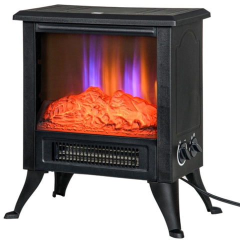 ZUN Electric Fireplace Heater LED Flame Fireplace Stove BLACK-AS （Prohibited by 04856430
