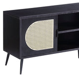 Black TV Stand with Metal Leg B062P209413