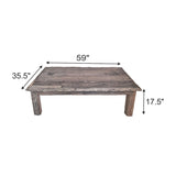 ZUN 59x35.5x17.5" Rustic Coffee Table W2078P174929