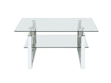 W 39.4" X D 19.7 " X H 17.7" Transparent tempered glass coffee table, coffee table 05193550