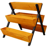 3 Tiers Wooden Vertical Raised Garden Bed with Legs,Brown Planter Raised Beds Kit for Flowers Herbs W465P196748