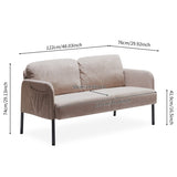 Beige 2 Seater Polyester Fabric Sofa, Modern Loveseat Sofa, Comfy Small Couches for Small Space W1164P239080