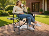 31" Tall Directors Chair with Footrest, 4Portable Bar Height Folding Camping Chair with Built-in Cup 83830454