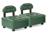 Set of 2 Stackable Small Rolling Stools with Brake Wheels, Compact Shoe Changing Footrest for 59268152