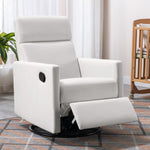 ZUN Modern Upholstered Rocker Nursery Chair Plush Seating Glider Swivel Recliner Chair, Beige 06954011