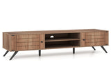 Oak Mid-Century Modern TV Stand for 65-Inch TVs, 210 lbs Capacity Media Console with Storage 43045845