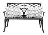 38in Outdoor Orchid Back Aluminum Bench Black 43199570