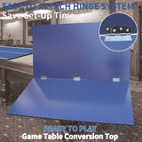 9ft Blue Mid-Size Ping Pong Conversion Top Foldable & Portable Table Tennis Table Top for Indoor W1408P262532