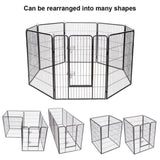 ZUN Dog Fence 40" H,8 Metal Panel Heavy Duty Pet Playpen Dog Fence with Door 79093590