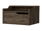 Dark Brown Dual-Shelf Display Floating Nightstand B062P175146