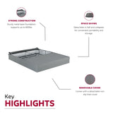 9 in. Twin Folding Mattress Box Spring Foundation Base, Polyester, Metal Frame B011P203029