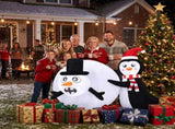 4FT Christmas Inflatable Penguin Rolling Snowball Yard Decoration with 3 LED Lights, 210D Polyester 45346287