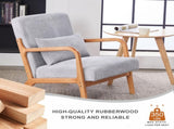 Mid-Century Modern Accent Chair, Arm Chair Living Room Chairs Pillow Upholstered Reading Chair 00018023
