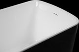 49'' Acrylic Freestanding Soaking Bathtub, Square-shape Japanese Soaking Hot Tub with Chrome W1573P210469