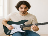 KST Stylish H-S-S Pickup Electric Guitar Kit with 5W AMP Bag Guitar Strap Strings Green 85732124