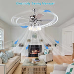 ZUN 52-in Farmhouse Glass Shade 5-Blade Reversible Ceiling Fan with Light Kit and Remote - 52 Inches For W1592P154474