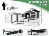 Wooden Rabbit Hutch Outdoor Chicken Coop Indoor Bunny Cage with Run, Guinea Pig House Pet House with 92638093