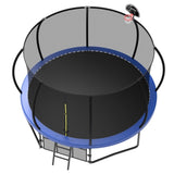 ZUN 12FT Recreational Kids Trampoline with Safety Enclosure Net & Ladder, Outdoor Recreational K1163P168399