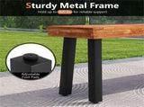 Versatile Acacia Wood Garden Bench, Adjustable Foot Pads Outdoor Dining Bench 00486697