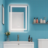 ZUN LED Bathroom Mirror with Lights 32"x 24" Wall Vanity LED Mirror Stepless Dimmable, Double Front and 21592232