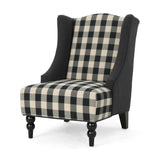 TODDMAN HI-BACK CLUB CHAIR, High-Back Fabric Club Chair, Black Checkerboard and Dark Charcoal 28D x 64469.00BLKCHKDCHAR