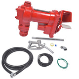 Red 12 Volt 20 GPM Fuel Transfer Pump w/ Nozzle Kit for Car Truck Tractor Diesel Gas Gasoline 52418460
