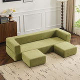 Ebern Designs Convertible Sectional Sofa with 3 Storage Ottomans - High-Resilience Foam Sleeper, W1829P280223