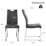 ZUN Modern Charcoal PU dining chair, cloth upholstered chair, electroplated metal chair legs, suitable W210P224289