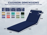 Outdoor Chaise Lounge Cushion, 72 in. x 21 in. x 3 in. Waterproof Fade-Resistant Patio Chair Pad for 33450251