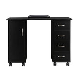 Double Edged Manicure Nail Table with Drawer Black 54431300