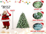 Artificial 6ft Green Christmas Tree with 988PVC/Hard Needle Mixed Branch Tips, 300L warm white led, 92279210