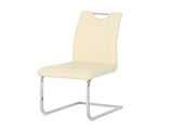 Modern Light Yellow PU dining chair living room chair upholstered chair, electroplated metal chair W210P375168