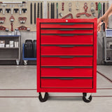 ZUN 7-Drawering Tool Chest Cabinet, Large Capacity Metal Tool Box with Wheels and Cylinder Locking, W3037P241998