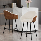 ZUN 26.5'' Modern - Style counter height bar stools, with comfortable upholstery,durable metal legs N780P225243B