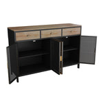 ZUN 48" Wide 4 Doors Modern Sideboard with 3 Top Drawers, Sideboard Storage Entryway Floor 03851128