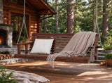 5.5 ft Heavy-Duty Wooden Porch Swing, 880 lb Capacity Patio Bench Swing with Hanging Chains, for 06319625
